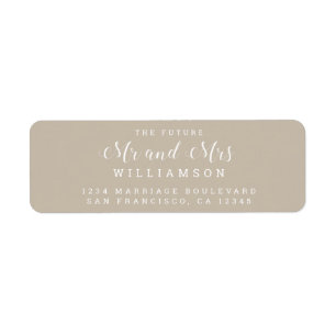 Etiqueta Chic Script Future Sr. Dr. Wedding Return Endereço