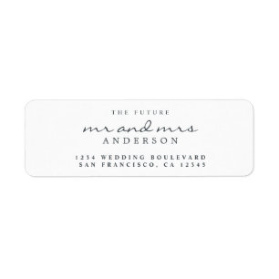 Etiqueta Chic Script Future Sr. Dr. Wedding Return Endereço