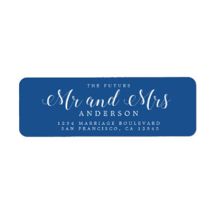 Etiqueta Chic Script Future Sr. Dr. Wedding Return Endereço