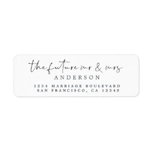 Etiqueta Chic Script Future Sr. Dr. Wedding Return Endereço