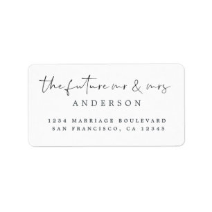 Etiqueta Chic Script Future Sr. Dr. Wedding Return Endereço