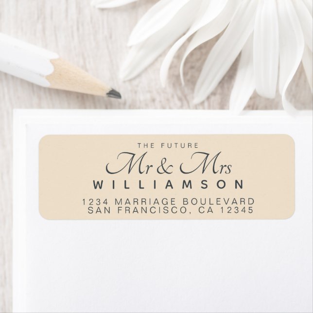 Etiqueta Chic Script Future Sr. Endereço da Sra. Wedding (Insitu)