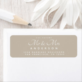 Etiqueta Chic Script Future Sr. Endereço da Sra. Wedding