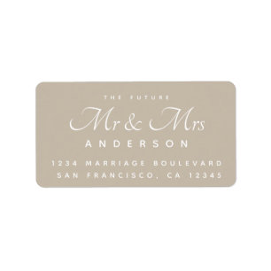 Etiqueta Chic Script Future Sr. Endereço da Sra. Wedding