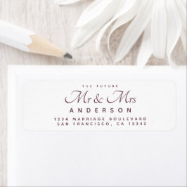 Etiqueta Chic Script Future Sr. Endereço da Sra. Wedding