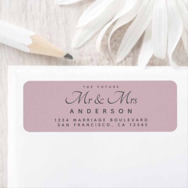 Etiqueta Chic Script Future Sr. Endereço da Sra. Wedding (Insitu)