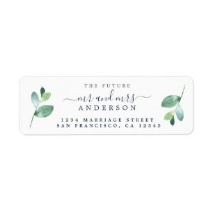 Etiqueta Chic Script Future Sr. Wedding Endereço de Regres