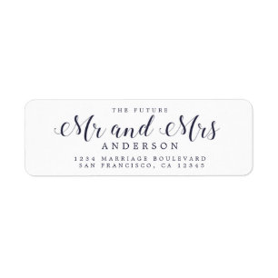 Etiqueta Chic Script Future Sr. Wedding Endereço de Regres