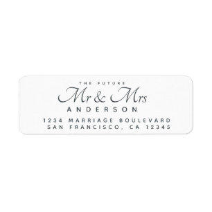 Etiqueta Chic Script Future Sr. Wedding Endereço de Regres