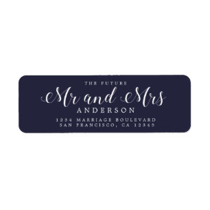 Etiqueta Chic Script Future Sr. Wedding Endereço de Regres
