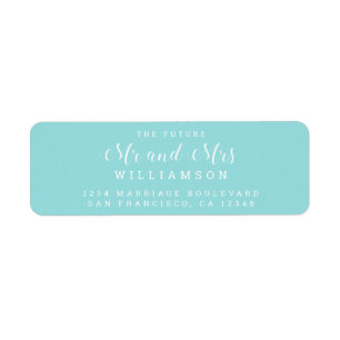 Etiqueta Chic Script Future Sr. Wedding Endereço de Regres