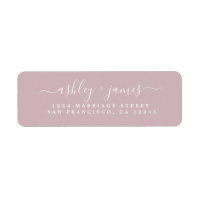 Chic Script Pastel Purple Wedding Endereço de Devo