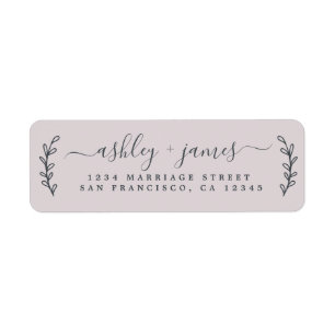 Etiqueta Chic Script Pastel Purple Wedding Endereço de Devo
