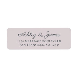 Etiqueta Chic Script Pastel Purple Wedding Endereço de Devo