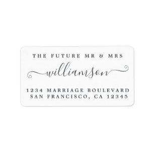 Etiqueta Chic Simple Future Mr. Wedding Return Endereço L