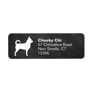 Etiqueta Chihuahua Dog Silhouette Devolve Rótulos de Endere