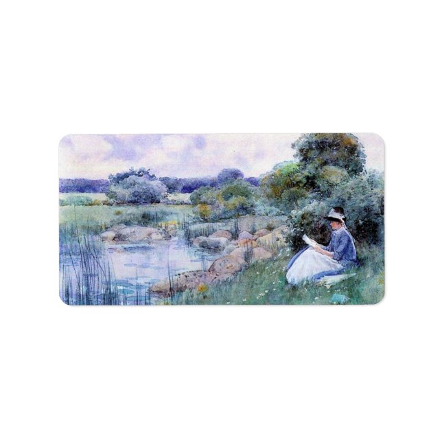 Etiqueta Childe Hassam - Leitura feminina (Frente)