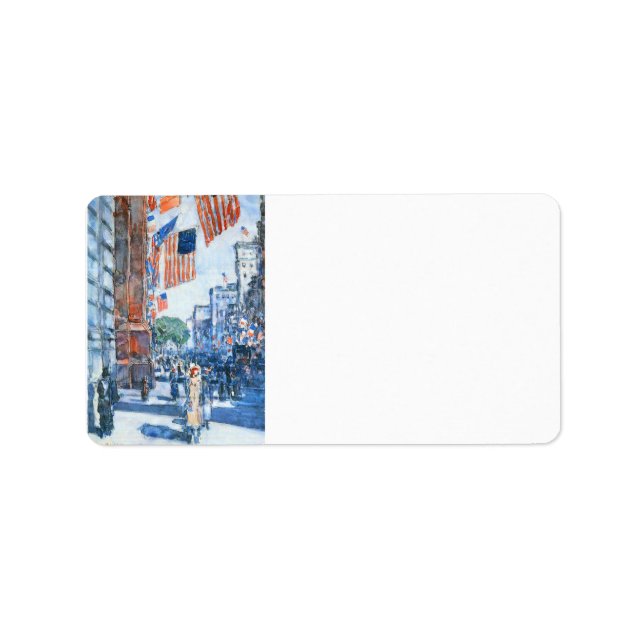 Etiqueta Childe Hassam - Sinalizadores Quinta Avenida (Frente)