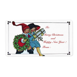 ETIQUETA CHILDREN WITH CHRISTMAS GIFTS