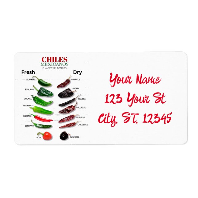 Etiqueta Chiles Frescos e Secos Thunder_Cove (Frente)