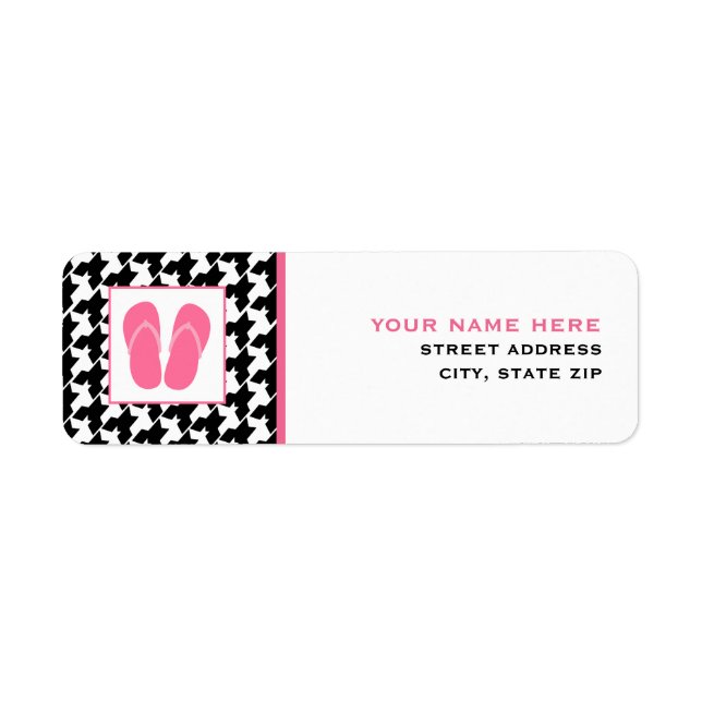 Etiqueta Chinelos de som e rosa (Frente)