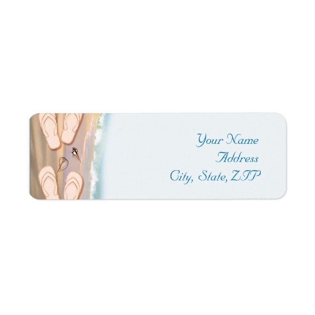 Etiqueta Chinelos na praia (Frente)