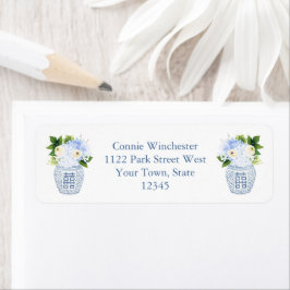 Etiqueta Chinoiserie Chic Primavera Floral Return Address