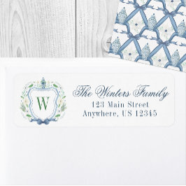 Etiqueta Chinoiserie Ginger Jar Monograma Crest