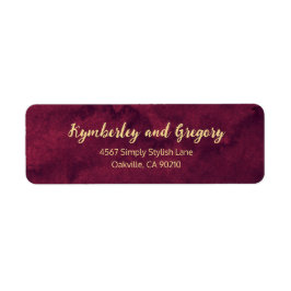 Etiqueta Chique Elegante Burgundy Escuro Aquarela Acento Do