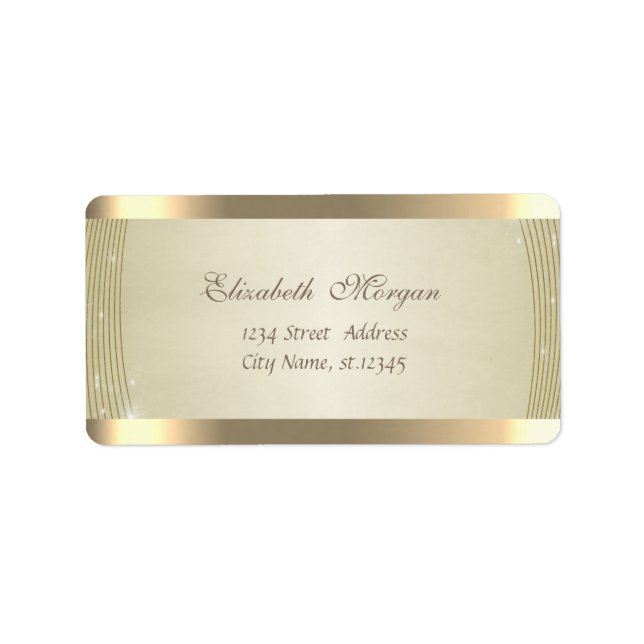 Etiqueta Chique Elegante Sofisticado,Listrado,Brilhante (Frente)