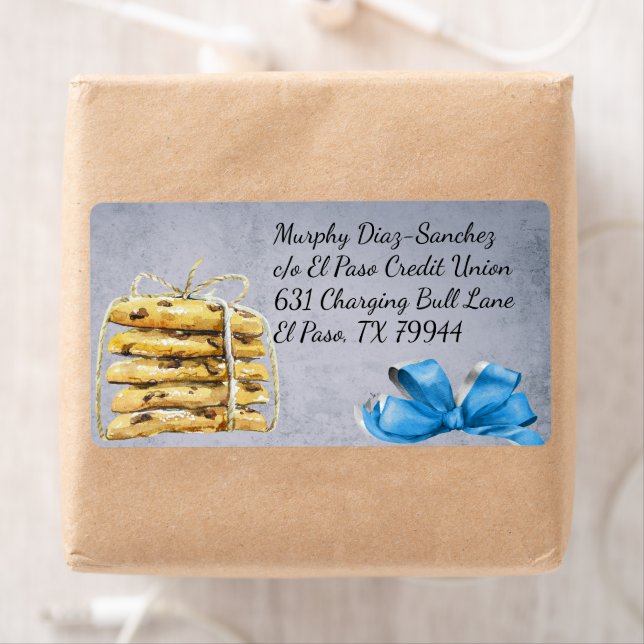Etiqueta Chocolate Chip Cookies & Blue Ribbon Shipping (Insitu)