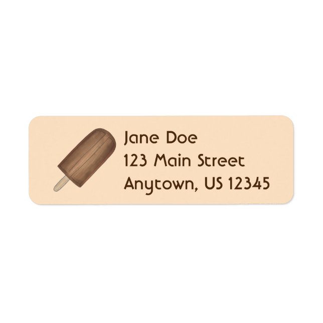 Etiqueta Chocolate Fudge Fudgesicle Popsicle Address Labels (Frente)