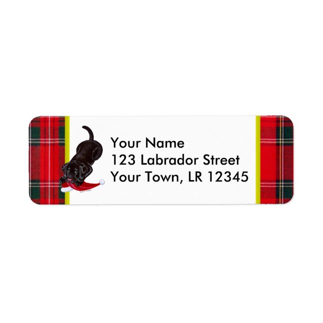 Etiqueta Chocolate Lab Puppy com Natal (Frente)