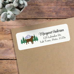 Etiqueta Chocolate Labrador Evergreen Return Address