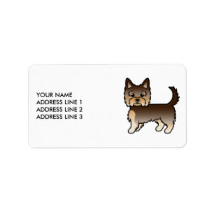 Etiqueta Chocolate Yorkshire Terrier Dog & Texto personaliz