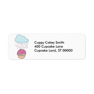 Etiqueta Chovendo Confeitos no Cupcake
