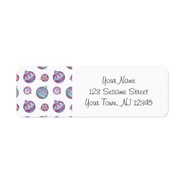 Etiqueta Christmas Address Labels with Ornaments (Frente)