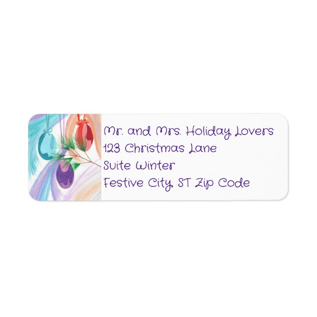 Etiqueta Christmas Balls Custom Address Labels (Frente)