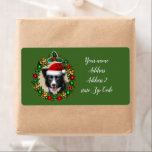 Etiqueta Christmas Border Collie shipping address labels<br><div class="desc">add text or upload your own image</div>
