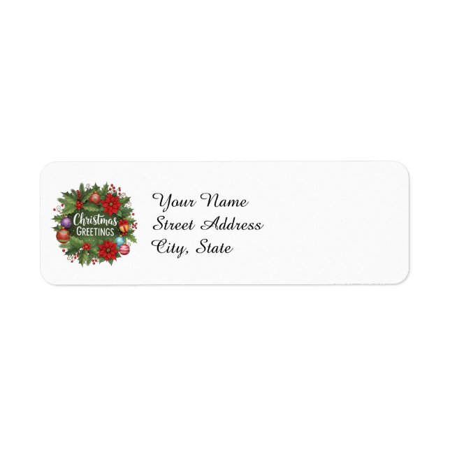 Etiqueta Christmas Greetings template, (Frente)