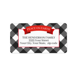 Etiqueta Christmas Holiday Buffalo Plaid Return Address