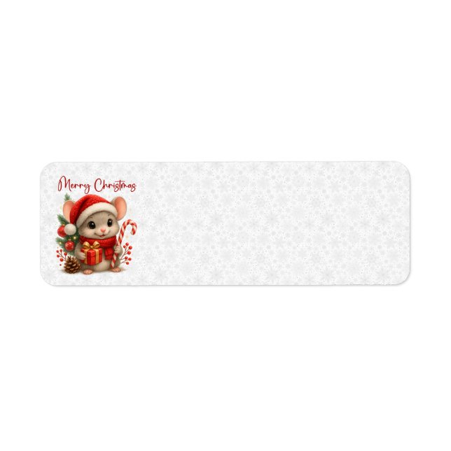 Etiqueta Christmas Mouse Address Labels (Frente)