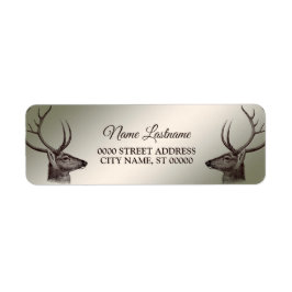 Etiqueta Christmas Return Address Floral Golden Winter