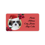 Etiqueta Christmas Shih Tzu dog Rótulos de Endereço<br><div class="desc">Rótulos de endereço para cães de boxe de brindle</div>