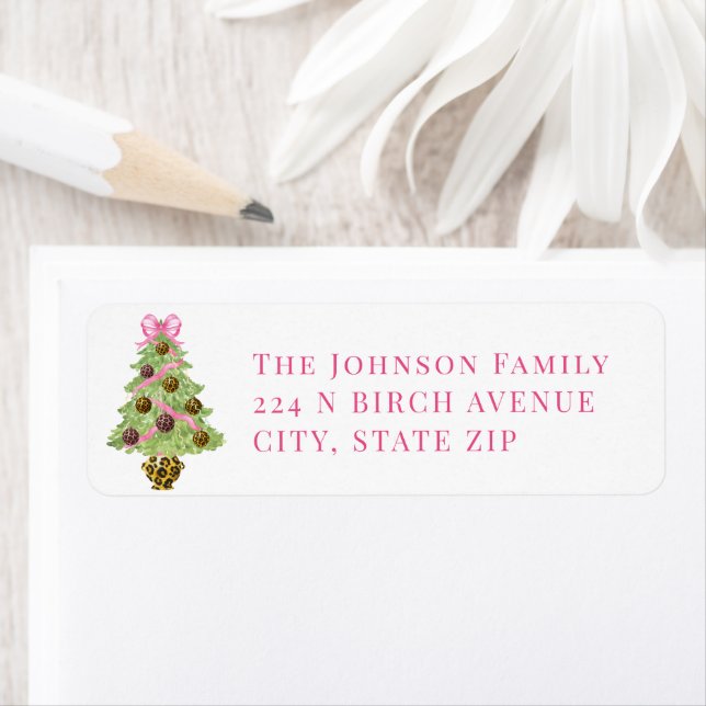 Etiqueta Christmas Tree Leopard Ornament (Insitu)