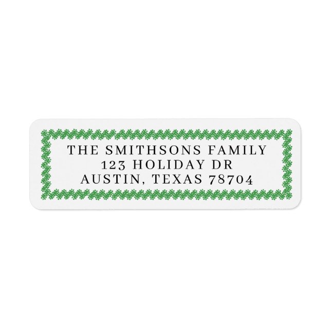Etiqueta Christmas Wreath Mailing Labels (Frente)