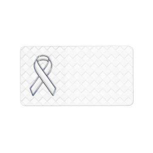 Etiqueta Chrome White Ribbon Awarting on Checkers Impressão