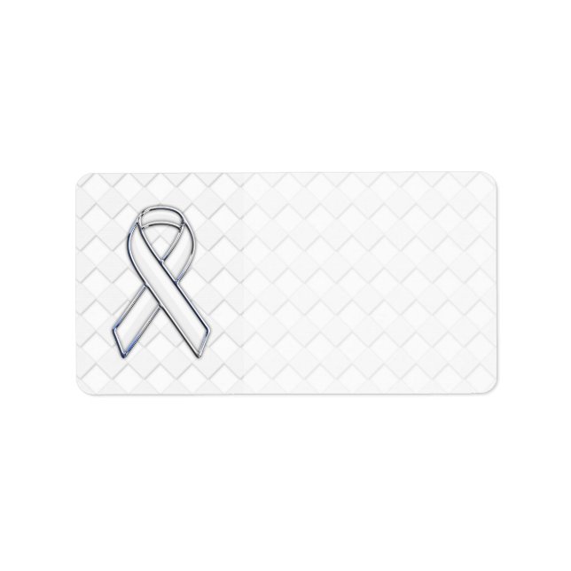 Etiqueta Chrome White Ribbon Awarting on Checkers Impressão (Frente)