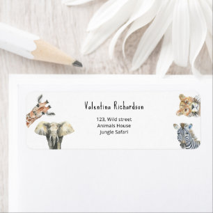 Etiqueta Chuva de Bebê Animais Safari Selvagem