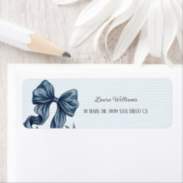 Etiqueta Chuva de Bebê Laço de Jeans Azul
